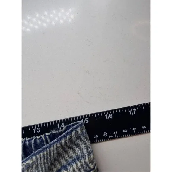 Hengsheng Jeans Women's Size 30 Light Wash Denim Patchwork Straight Leg Jeans - Picture 9 of 16